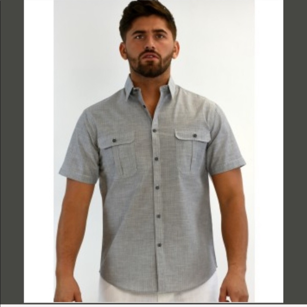 Men's Bohio Gray Two Pocket Cotton Shirt NWT